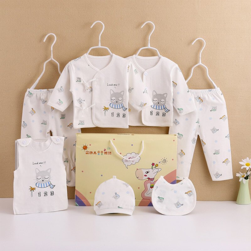 Infant Clothing Supplies Manufacturer - New Classic Seven-piece Cotton Bag-mounted Cartoon Flower Type Suits