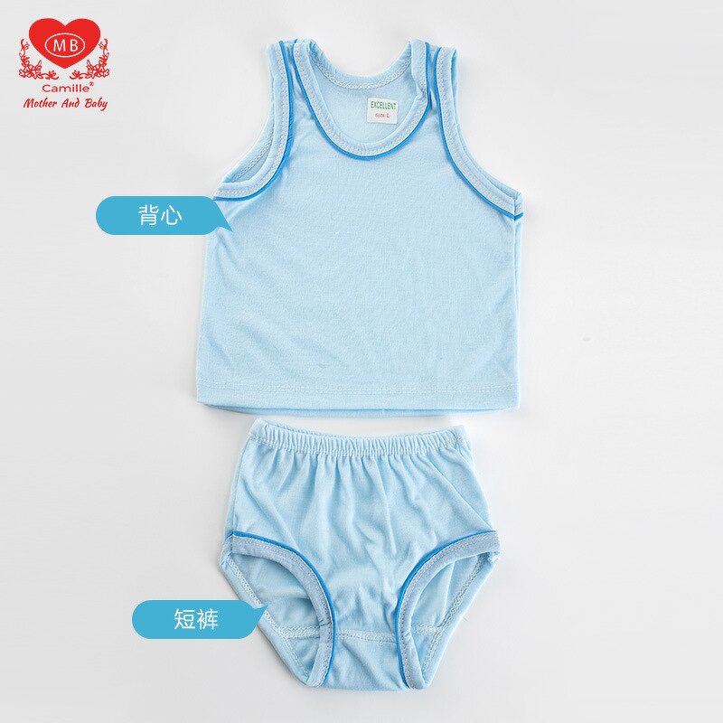 Newborn Baby Set Manufacturer - 25 Summer New Style Base Color Vest Cotton Pants Sleeveless Card Packaging Color Edge 2-piece
