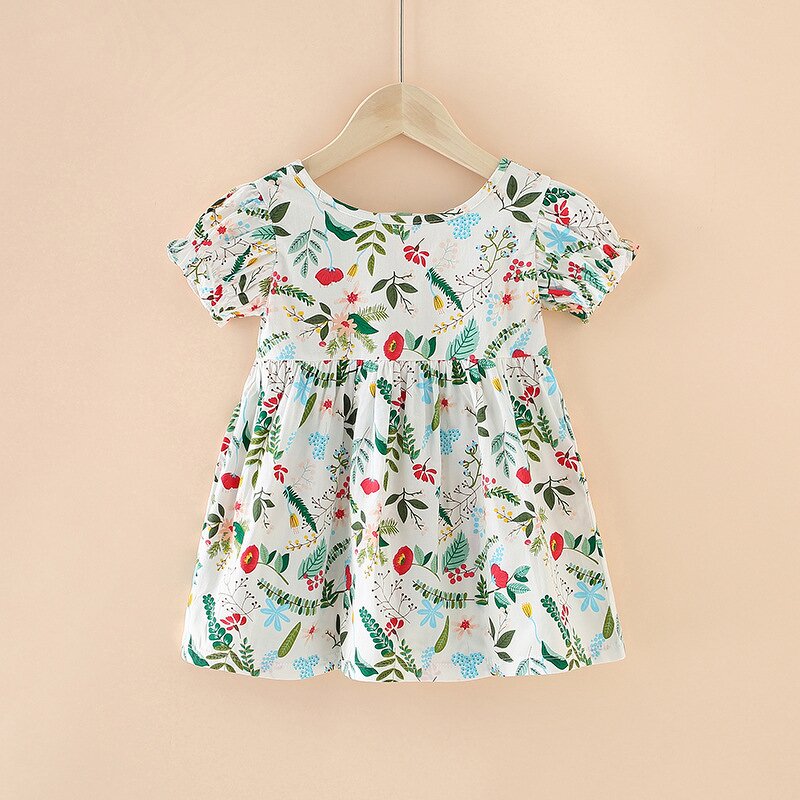 Girls Princess Skirt Dress Manufacturer - 2022 Summer Korean for Girls Baby with Print Pattern Knee-Length