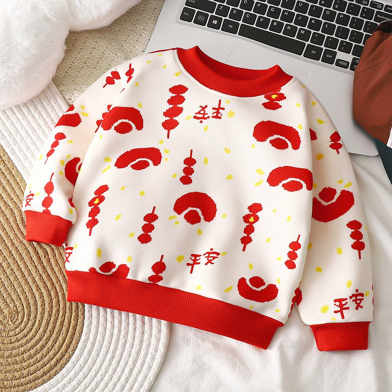 Children's Velvet T-shirt Manufacturer - 2025 Autumn Winter Boys Thickened Baby Sweater Girls Warm Sweater