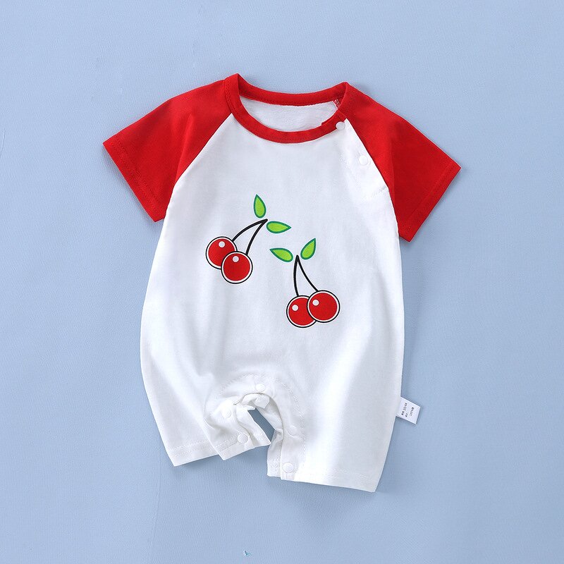 Baby Short-sleeved Jacket Manufacturer - Summer Newborn Thin Breathable Climbing Men Women Babies Combed Cotton Printed