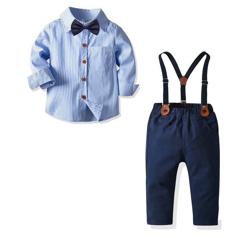 Baby Suit Manufacturer - Boy Gentleman Bow Tie White Shirt Bib Suit Evening Dress Four-piece 2025 Spring Autumn New