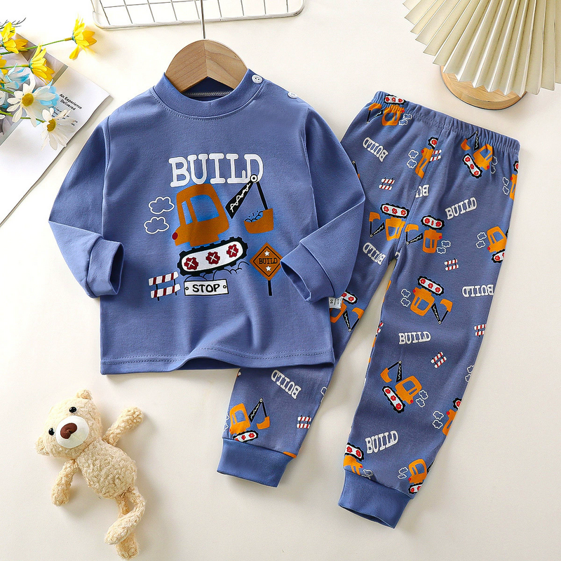 Children's Underwear Set Manufacturer - 2025 Spring New Pure Cotton Boys Long Sleeve Warm Girls Home Autumn Clothes