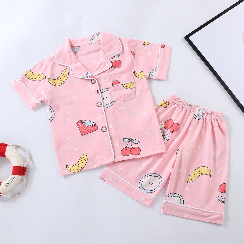 Children's Cotton Suit Manufacturer - 2022 New Casual Short-Sleeved Thin Pajamas with Animal Pattern