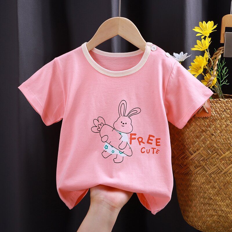 Children's T-shirt Manufacturer - Short-sleeved Pure Cotton for Girls Summer Clothes Baby Boys Tops