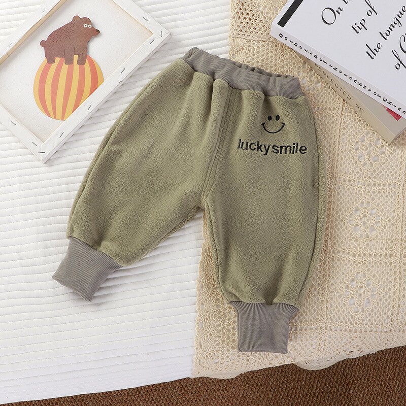 Children's Sports Pants Manufacturer - Velvet Warm Pants Autumn Winter Boys Girls Thick Casual Infant Double-sided