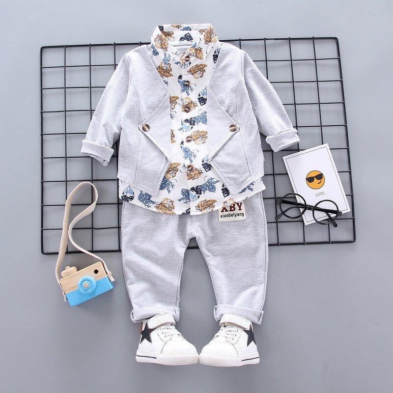 Kids Winter Clothing Manufacturer - 2-piece New Infant Gentleman Suit 0-4 Years Old Children 2-piece Baby Suit