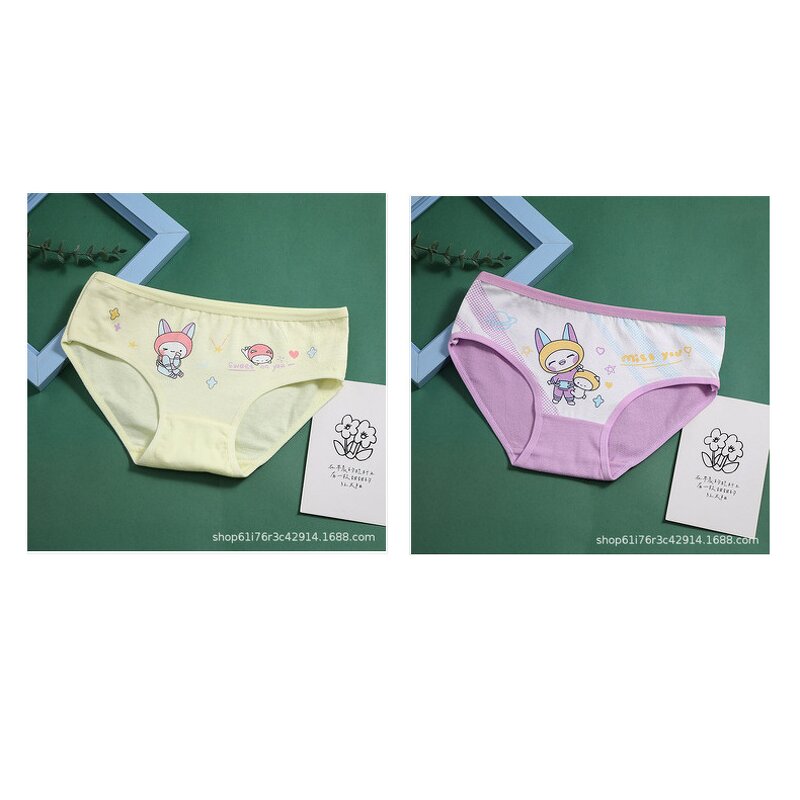 Girls Underwear Manufacturer - Pure Cotton 0-8 Years Old Triangle Briefs Comfortable Breathable
