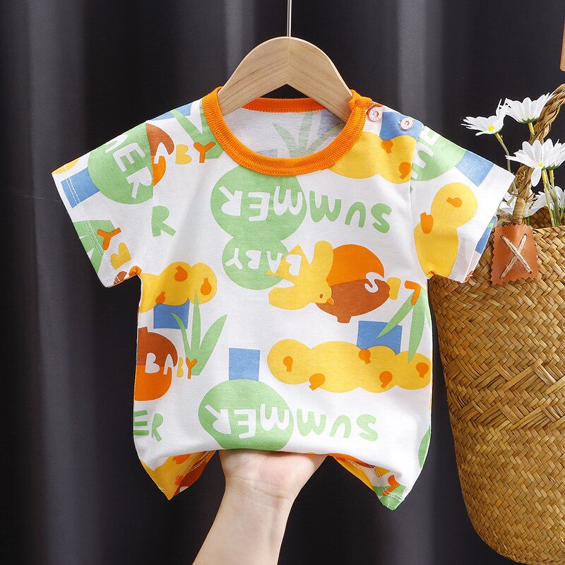 Children's T-shirt Manufacturer - Short-sleeved Pure Cotton for Girls Summer Clothes Baby Boys Tops