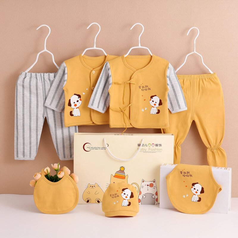 Newborn Clothing Set Manufacturer - Cotton Seven-piece Baby Combed Cotton Grinding Clothes