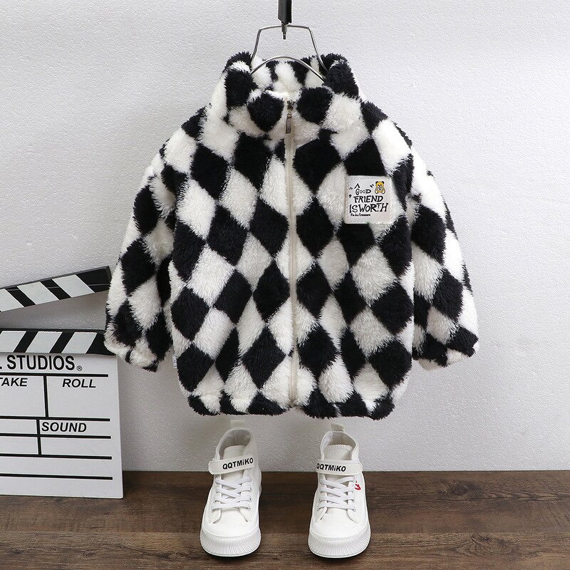 Children's Jacket Manufacturer - 2023 Hot-selling Autumn Winter Plus Velvet Boys Girls Coral Velvet Ingredients