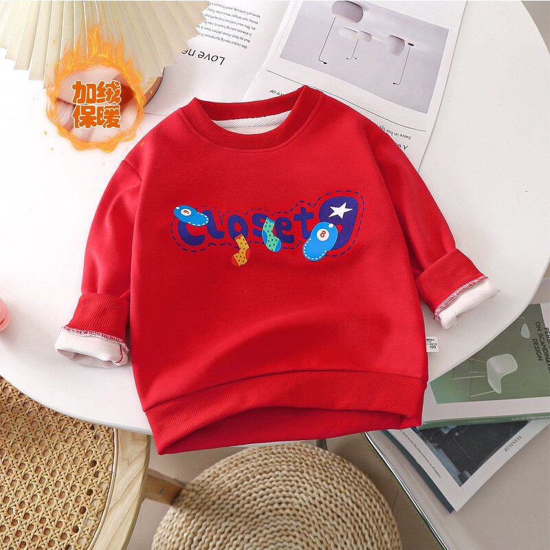 Children's Sweatshirts Manufacturer - Autumn Winter Thickened Fleece for Middle Large Children Cartoon Single-piece