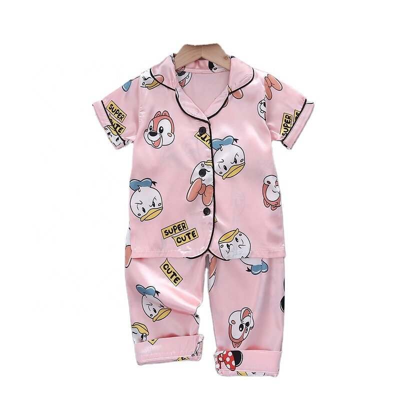Children's Pajamas Manufacturer - 2023 Autumn New INS Korean Cartoon Air Conditioning Pajamas 90-160 Cm
