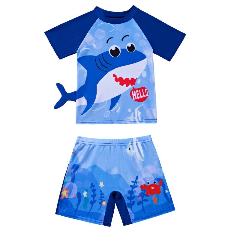 Children's Split Swimsuit Manufacturer - 2-12 Years Old Boys Short-sleeved Sunscreen Diving Surfing Suit