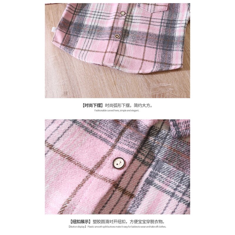 Boys Shirt Jacket Manufacturer - 2025 Spring Autumn New Long Sleeve Plaid Color Matching Cardigan New Lapel Top & OEM