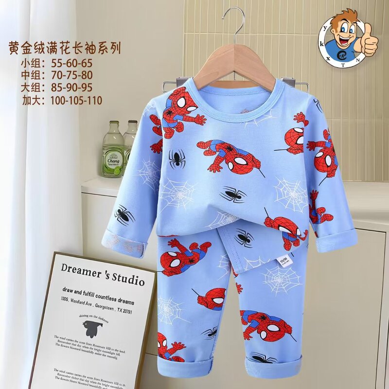 Children's Long-sleeved Suit Manufacturer - 0-10 Years Cotton Foreign Trade Boys Girls Autumn Pajamas