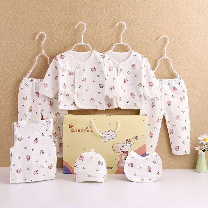 Infant Clothing Supplies Manufacturer - New Classic Seven-piece Cotton Bag-mounted Cartoon Flower Type Suits