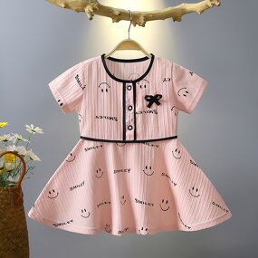 Children's Summer Dress Manufacturer - 2023 New Short-sleeved Skirt Foreign Girl Baby Floral Princess Skirt