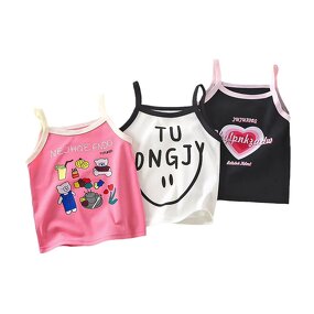 Girls Vest Manufacturer - 0-12 Years Old Elastic Cotton Sling Multi-color Outer Wear Shirt