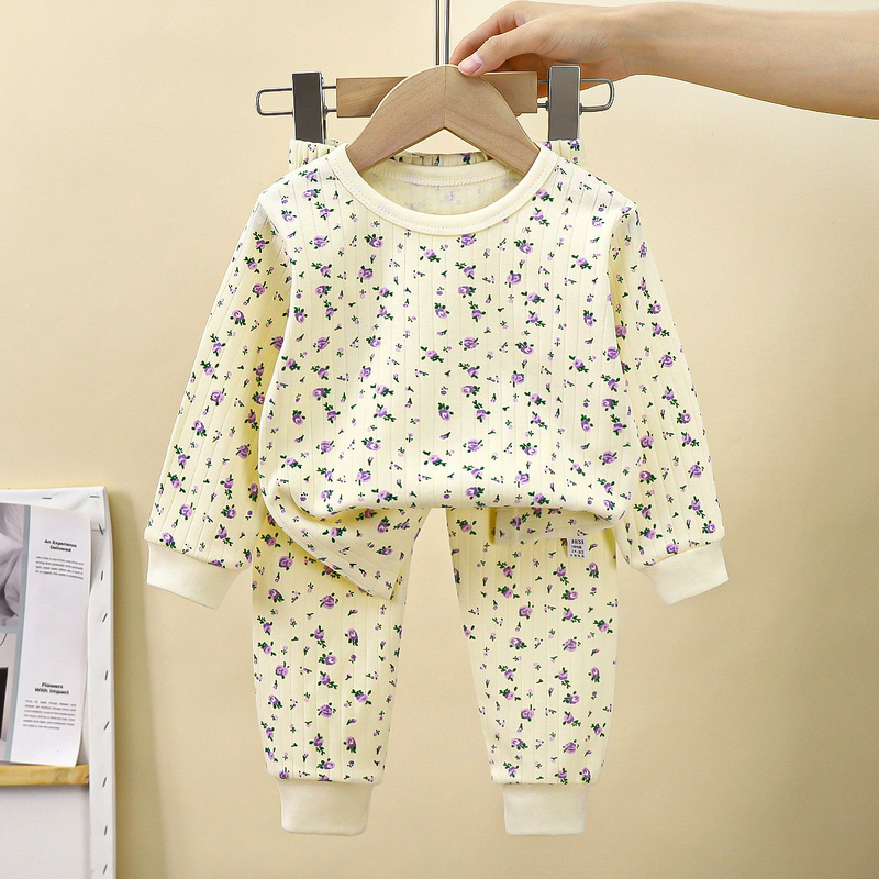 Children's Underwear Suit Manufacturer - Winter Pure Cotton Spring Autumn New Boys Pajamas Girls Home Clothes