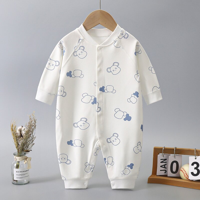 Baby Autumn Clothes Manufacturer - 2025 Long Sleeve Spring Autumn Infant Jumpsuit Pure Cotton Crawling Boneless