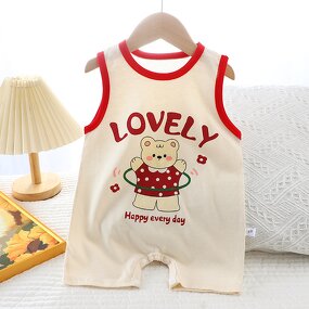 Infant Climbing Clothes Manufacturer - 2025 Pure Cotton Summer Korean Boys Thin Girls Vest Jumpsuit Romper