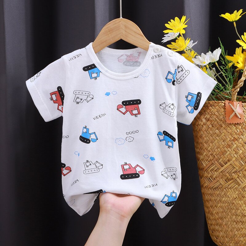Children's T-shirt Manufacturer - 2025 Summer New Short-sleeved Pure Cotton for Girls Baby Boys Tops