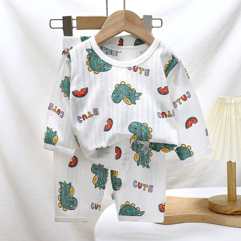 Children Pajamas Suit Manufacturer - 1-10 Years Pure Cotton Summer New Boys Air-conditioning Clothes Girls