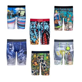 Boys Boxer Shorts Manufacturer - Customizable Youth Quick Dry Polyester Cartoon Printed Swimwear