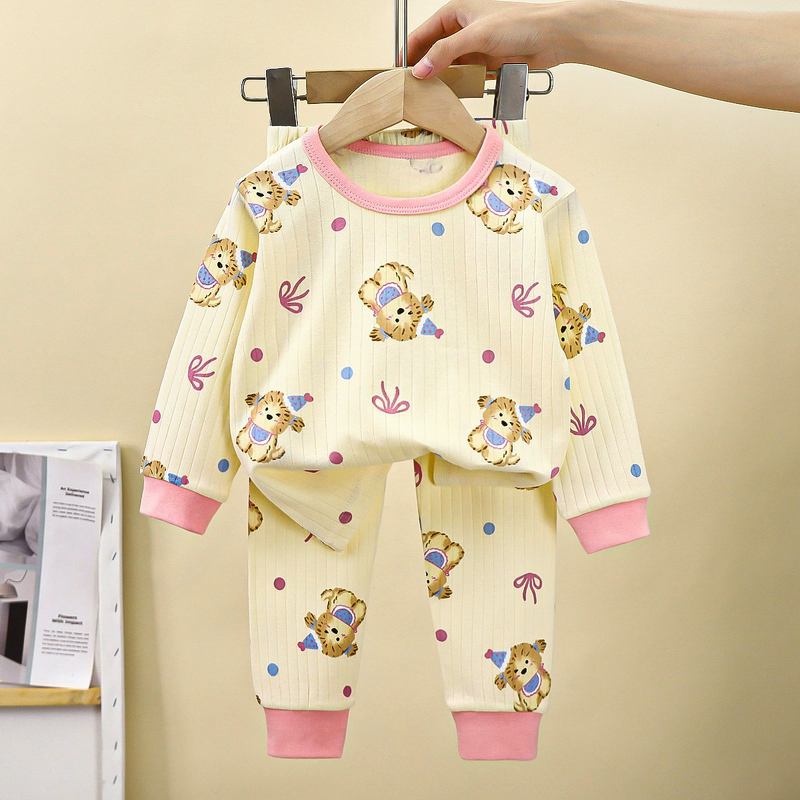 Children's Underwear Suit Manufacturer - Winter Pure Cotton Spring Autumn New Boys Pajamas Girls Home Clothes