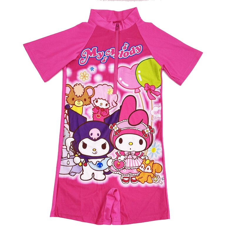 Children's Swimsuit Manufacturer - 2025 Summer New Girls One-piece Cartoon Suit with Cap