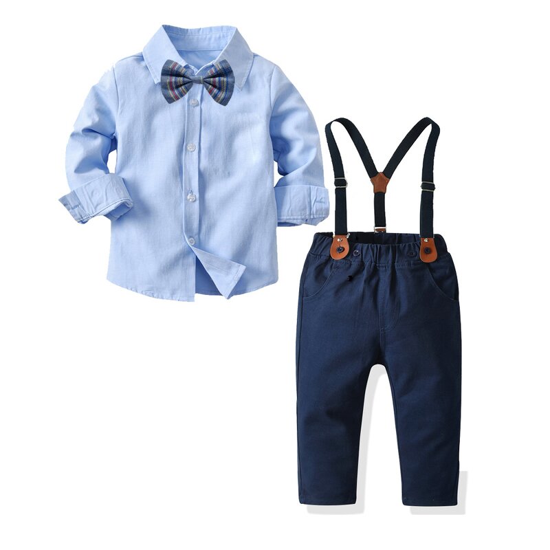 Baby Suit Manufacturer - Boy Gentleman Bow Tie White Shirt Bib Suit Evening Dress Four-piece 2025 Spring Autumn New