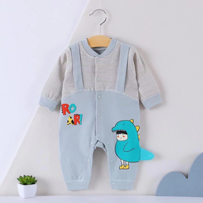 Baby Climbing Clothing Manufacturer - Four Seasons New Four Zero Combed Cotton Babies Cartoon Stitching Connecting