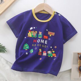 Children's T-shirt Manufacturer - Short-sleeved Pure Cotton Summer 2025 Boy Baby Cartoon Girl Top