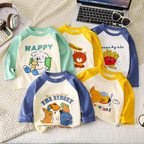 Children's T-shirt Manufacturer - Spring Autumn Best Long Sleeve Bottoming Shirt Pure Cotton for Boys Girls