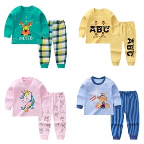 Children's Pajamas Set Manufacturer - Autumn Casual Solid Pattern Breathable Baby Home Clothes with Pants