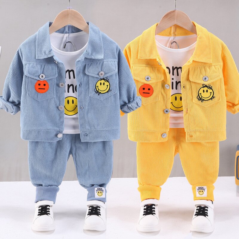 Boys Suit Manufacturer - 2025 Spring Autumn New Style 3-Piece Printed Pattern Baby Sweater
