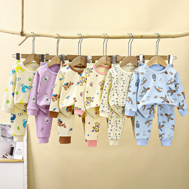 Children's Underwear Suit Manufacturer - Winter Pure Cotton Spring Autumn New Boys Pajamas Girls Home Clothes