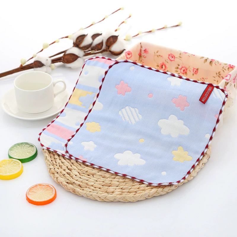 Baby Bib Manufacturer - Factory Wholesale Six-layer Gauze Pure Cotton Small Towel Kindergarten Hand Towel 25cm*25cm