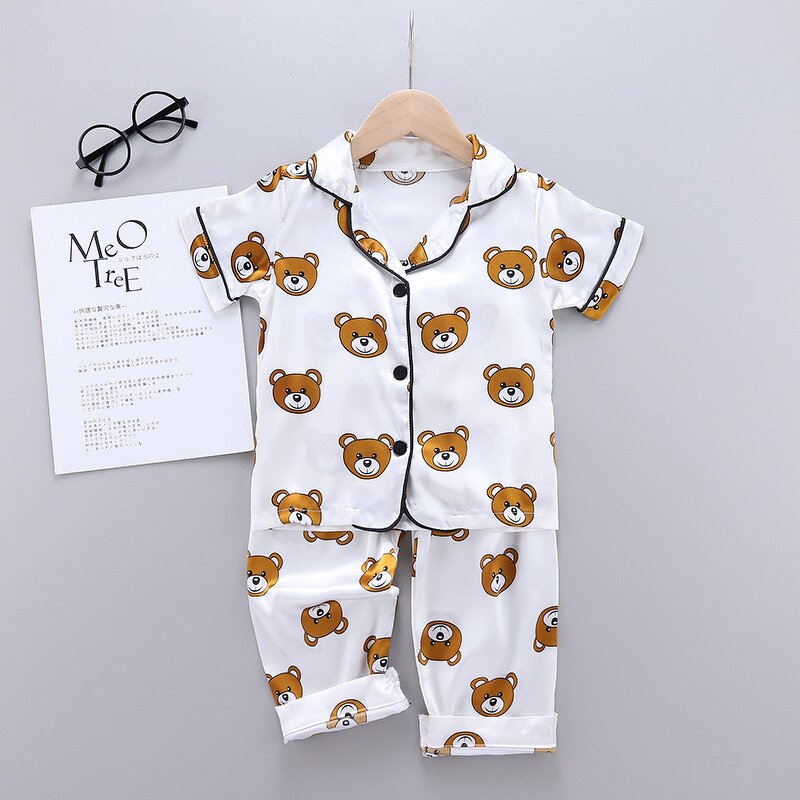 Children's Pajamas Manufacturer - 2023 Autumn New INS Korean Cartoon Air Conditioning Pajamas 90-160 Cm