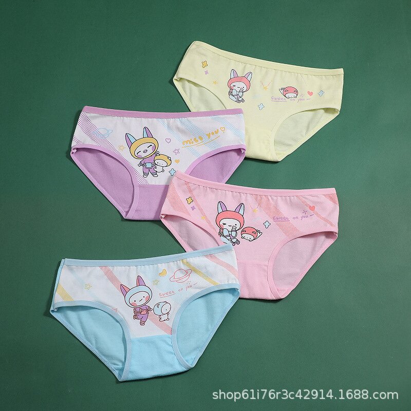Girls Briefs Manufacturer - 2025 New Cartoon Pure Cotton for Kindergarten Cross-border
