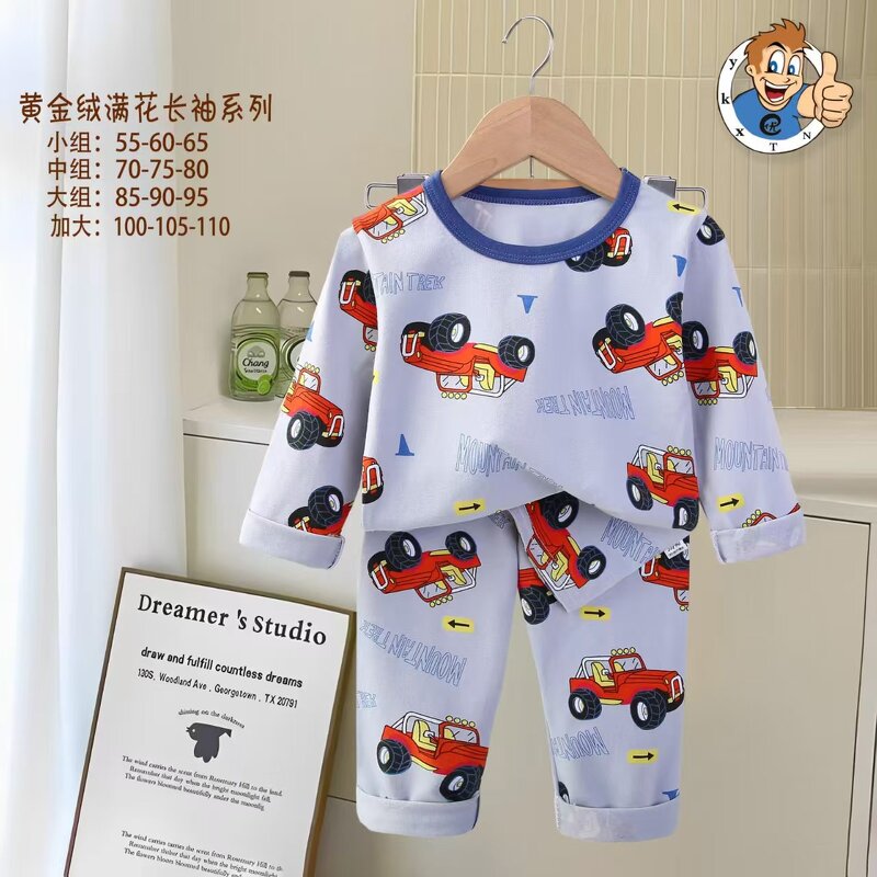 Children's Underwear Suits Manufacturer - 2025 Autumn Winter Cotton Home Clothes Long-sleeved Pajamas