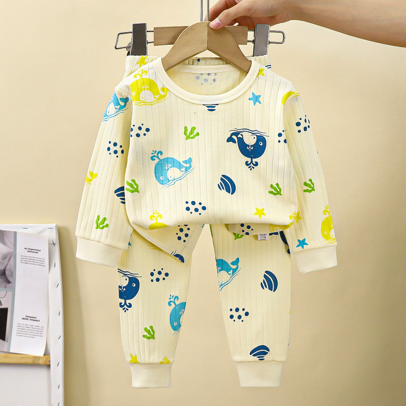 Children's Underwear Suit Manufacturer - Winter Pure Cotton Spring Autumn New Boys Pajamas Girls Home Clothes