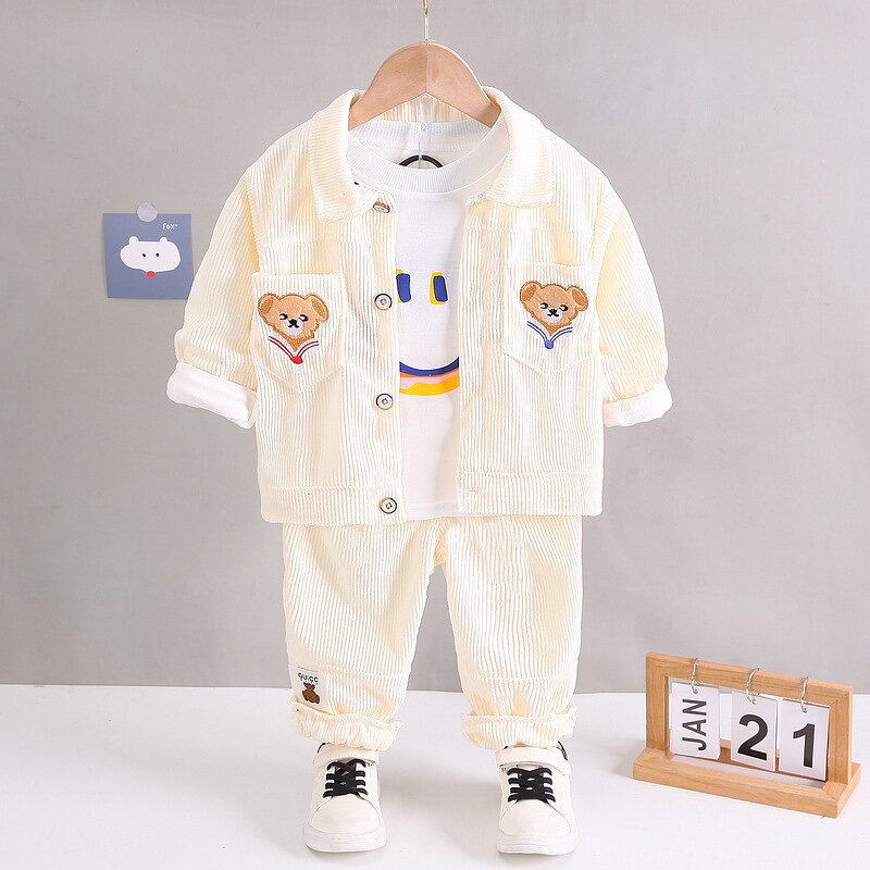 Boys Suit Manufacturer - 2025 Spring Autumn New Style 3-Piece Printed Pattern Baby Sweater
