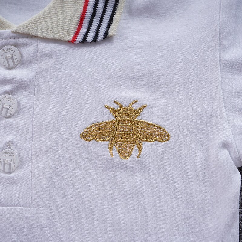 Boy Polo Shirt Set Manufacturer - Summer New Korean Short-sleeved Lapel Two-piece Suit