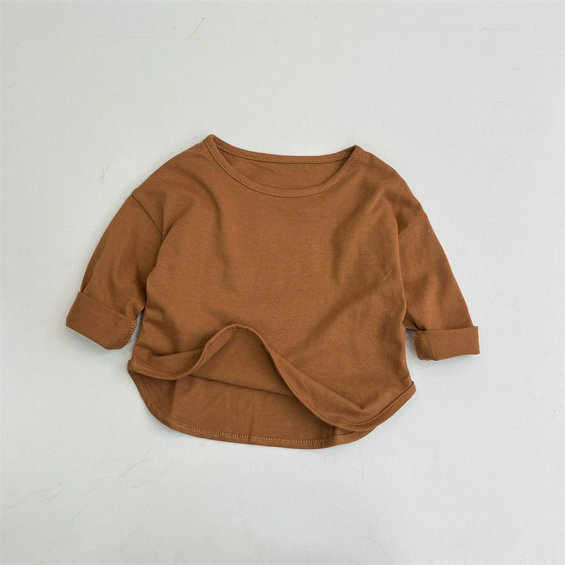 Children's T-shirt Manufacturer - 0-6 Years Old Long-sleeved Pure Cotton New Style Girls Bottoming Shirt Boys Top