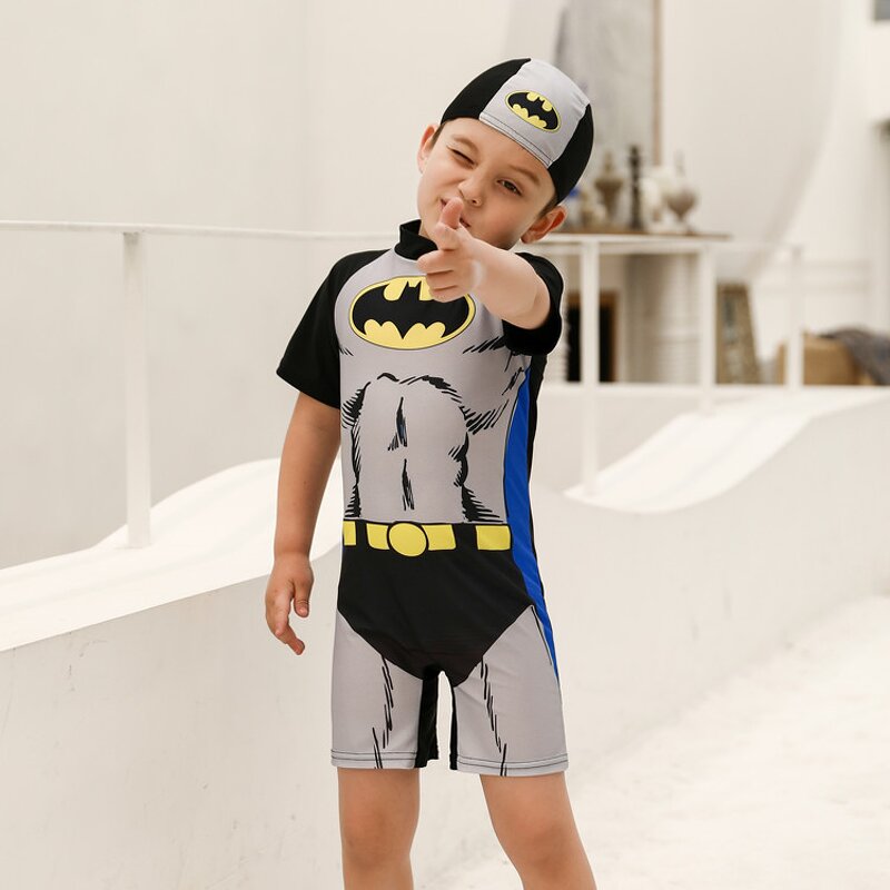 Children's Swimsuit Manufacturer - Cartoon Cute One-piece Boys Short-sleeved Shorts