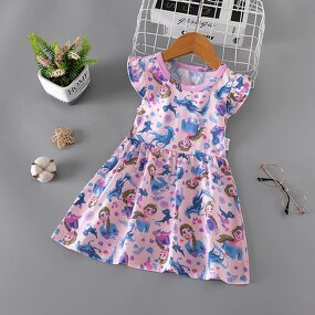 Children's Dress Manufacturer - New Xia Manghua Cartoon Pattern Fashion Skirt Baby Princess 2023