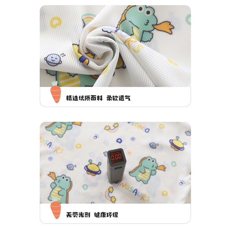 Children's Short-sleeved Shorts Suit Manufacturer - for Girls Summer Silk Small Floral Print Home Clothes Boys Cartoon