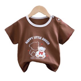 Children's T-shirt Manufacturer - 2025 Summer New Short-sleeved Pure Cotton for Girls Baby Boys Tops